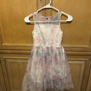 Zhenzi Pink and Blue Floral Kids Dress